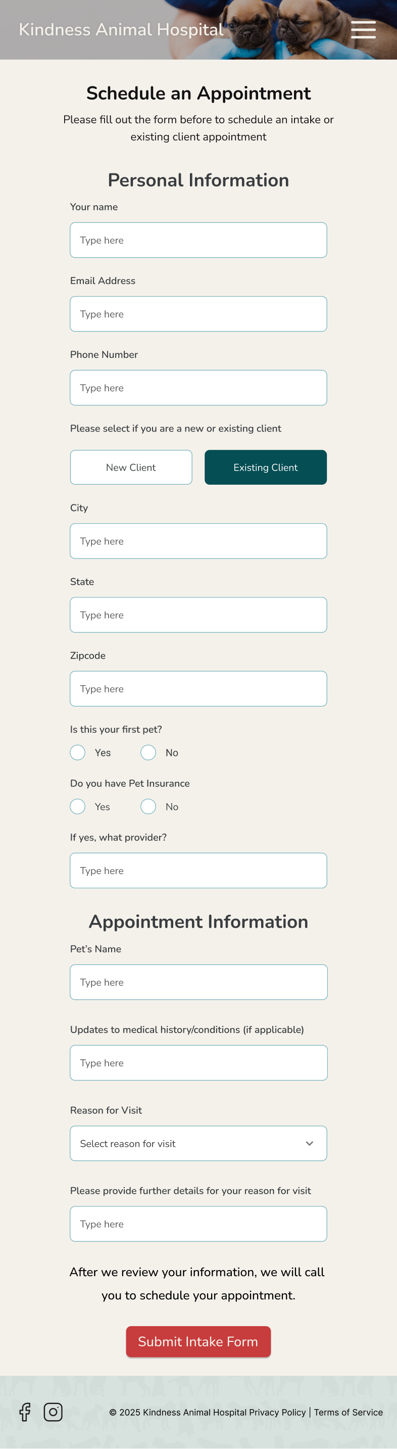Scheduling Existing Patient